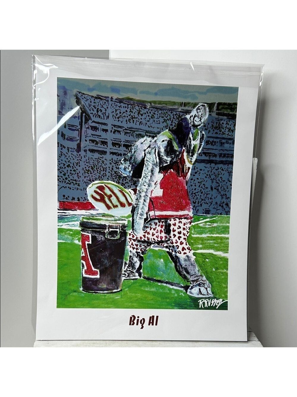 Alabama Crimson Tide Mascot “Big Al” Art Print 11”X14”